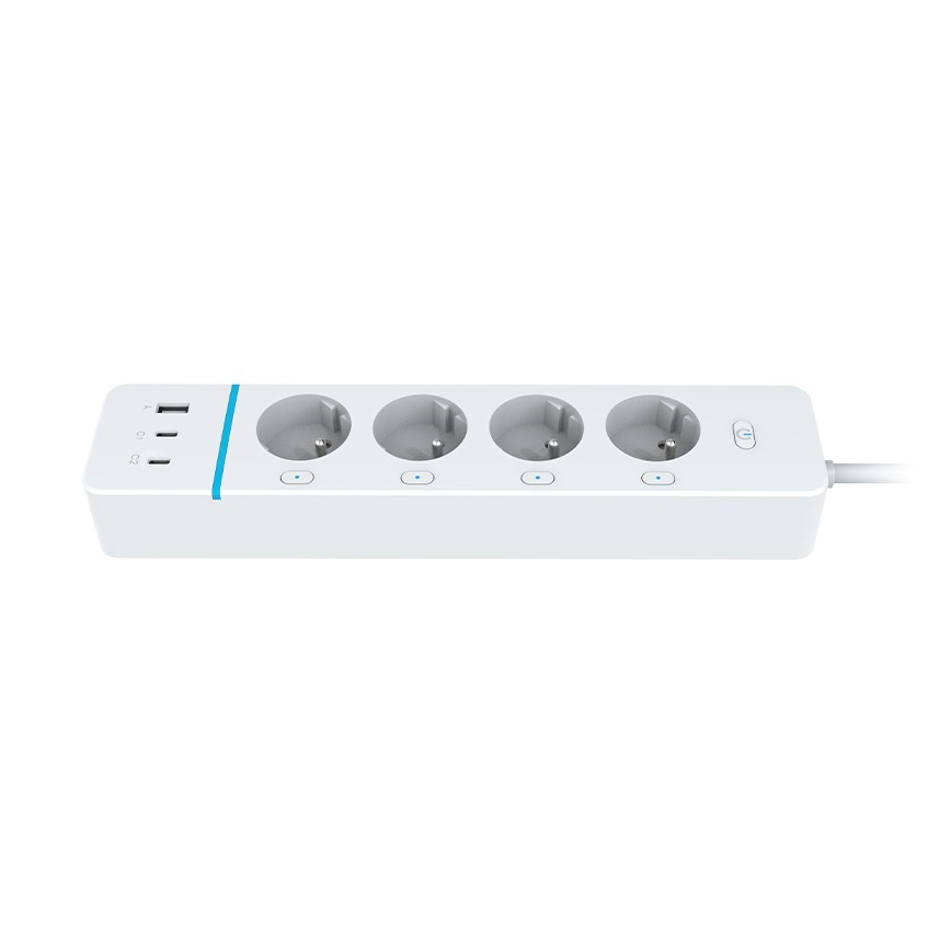 Immax NEO 07821L - Multiprise intelligente NEO LITE 4 prises secteur (AC) + 1x USB + 2x USB‑C, compatible Tuya Wi‑Fi
