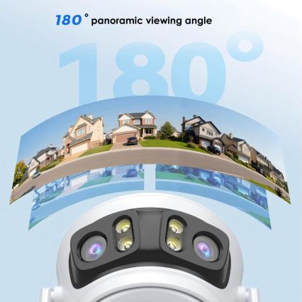 Immax NEO 07823L - Caméra extérieure intelligente avec capteurs 2MP+2MP+2MP, alimentation 5V, compatible Tuya Wi-Fi