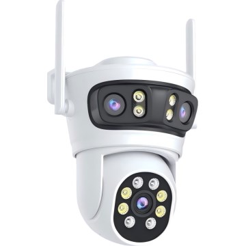 Immax NEO 07823L - Caméra extérieure intelligente avec capteur 2MP+2MP+2MP 5V Wi-Fi
