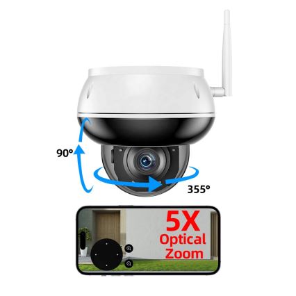Immax NEO 07825L - Caméra dôme extérieure intelligente avec capteur 5 MP, 230 V, IP66, TUYA, Wi-Fi
