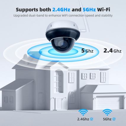 Immax NEO 07825L - Caméra dôme extérieure intelligente avec capteur 5 MP, 230 V, IP66, TUYA, Wi-Fi