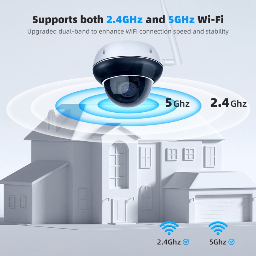 Immax NEO 07825L - Caméra dôme extérieure intelligente avec capteur 5 MP, 230 V, IP66, TUYA, Wi-Fi