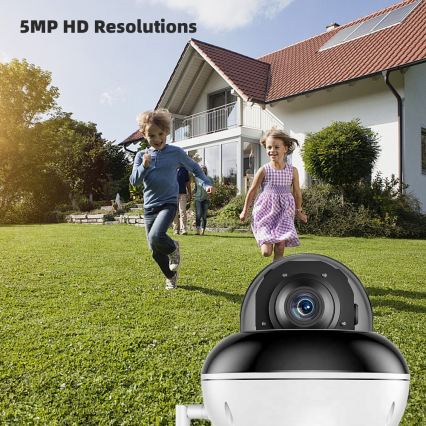 Immax NEO 07825L - Caméra dôme extérieure intelligente avec capteur 5 MP, 230 V, IP66, TUYA, Wi-Fi