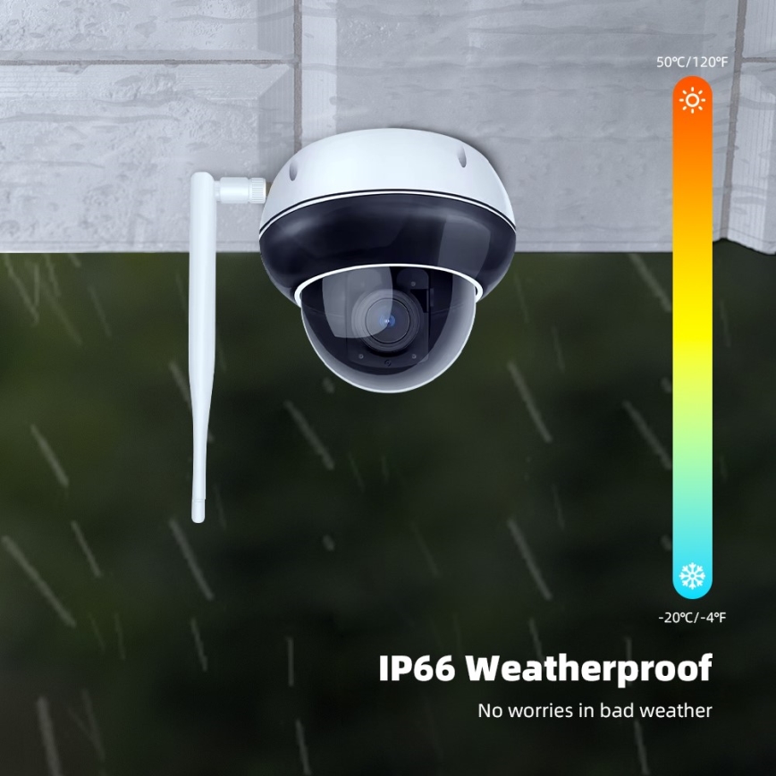 Immax NEO 07825L - Caméra dôme extérieure intelligente avec capteur 5 MP, 230 V, IP66, TUYA, Wi-Fi