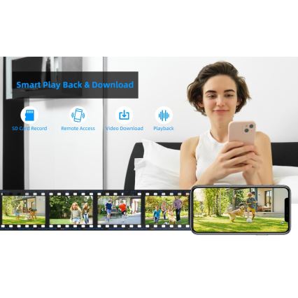 Immax NEO 07825L - Caméra dôme extérieure intelligente avec capteur 5 MP, 230 V, IP66, TUYA, Wi-Fi