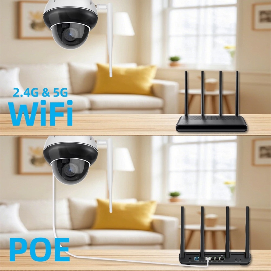 Immax NEO 07825L - Caméra dôme extérieure intelligente avec capteur 5 MP, 230 V, IP66, TUYA, Wi-Fi