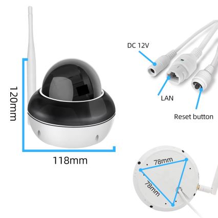 Immax NEO 07825L - Caméra dôme extérieure intelligente avec capteur 5 MP, 230 V, IP66, TUYA, Wi-Fi