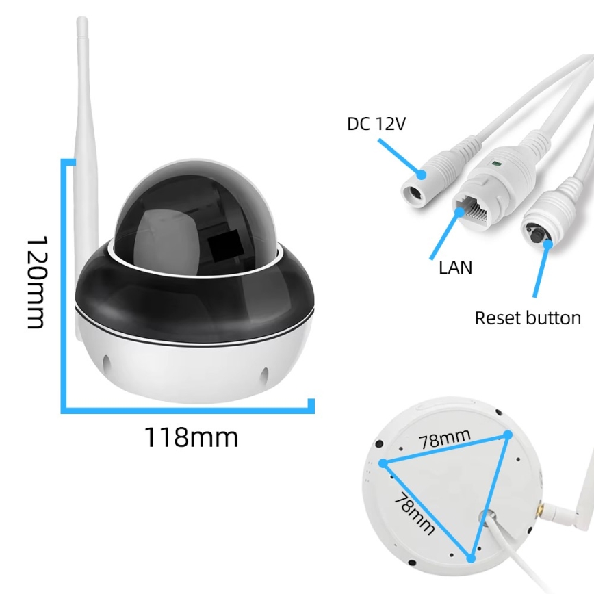 Immax NEO 07825L - Caméra dôme extérieure intelligente avec capteur 5 MP, 230 V, IP66, TUYA, Wi-Fi