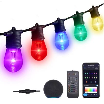 Guirlande LED RGB+CCT à intensité variable GUIRLANDE 15xLED/1W/230V 15m Wi-Fi Tuya IP65 + télécommande