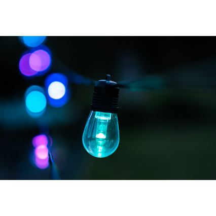 Guirlande LED RGB+CCT à intensité variable GUIRLANDE 15xLED/1W/230V 15m Wi-Fi Tuya IP65 + télécommande