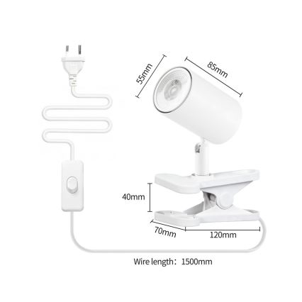 Immax NEO 08292L - Lampe à pince PUNTO 1xGU10/9W/230V blanche