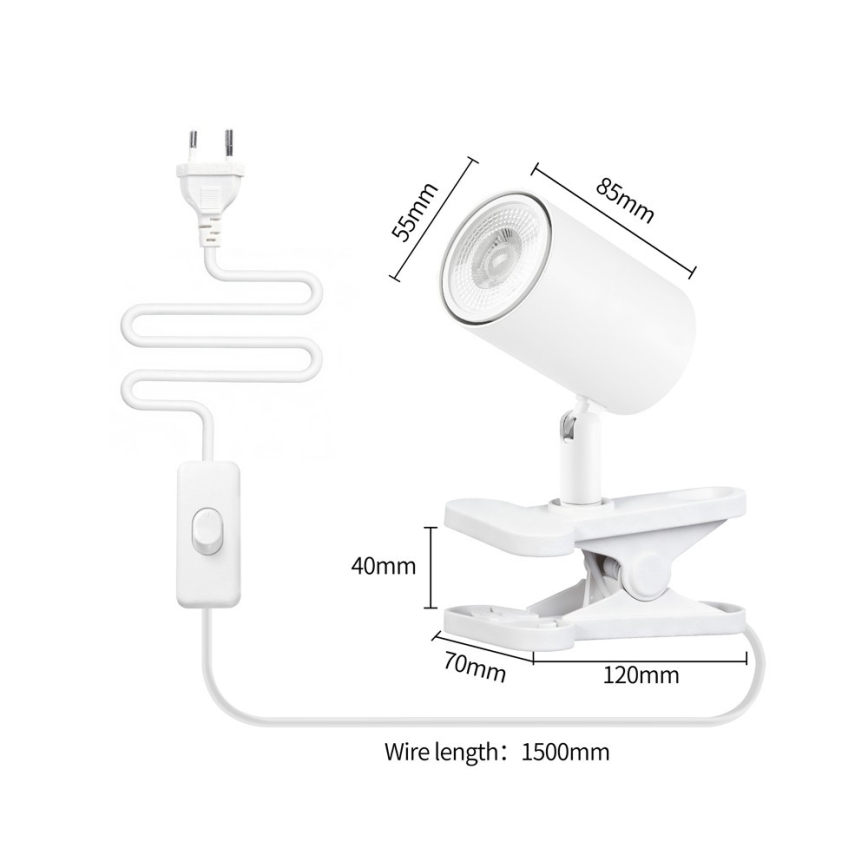 Immax NEO 08292L - Lampe à pince PUNTO 1xGU10/9W/230V blanche