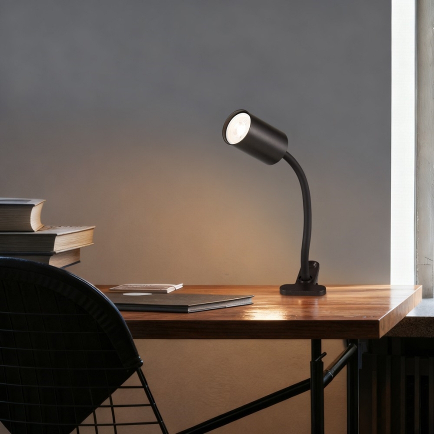 Immax NEO 08293L - Lampe flexible à pince PUNTO 1xGU10/9W/230V noire
