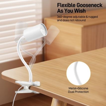 Immax NEO 08294L - Lampe orientable à pince PUNTO 1xGU10/9W/230V blanche