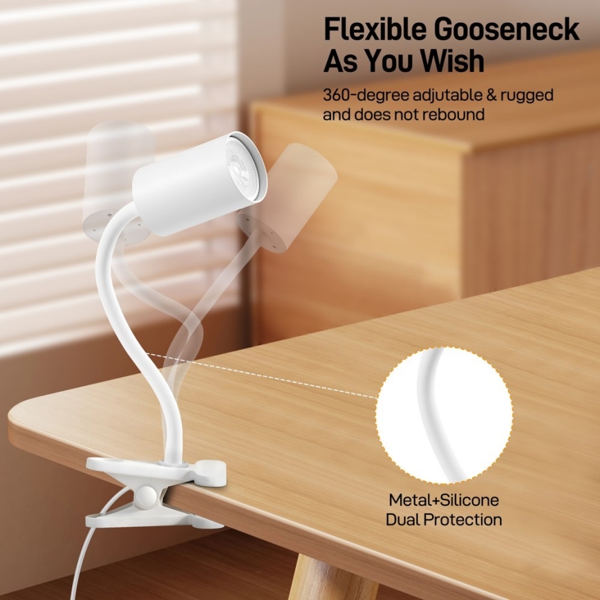 Immax NEO 08294L - Lampe orientable à pince PUNTO 1xGU10/9W/230V blanche