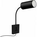 Immax NEO 08295L - Applique murale PUNTO avec port USB 1xGU10/9W/230V noire
