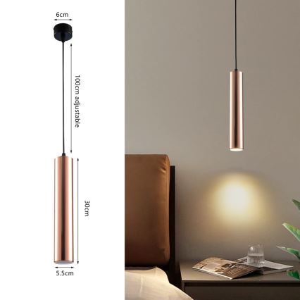 Immax NEO 08306L - Suspension sur câble PUNTO 1xGU10/9W/230V or rose