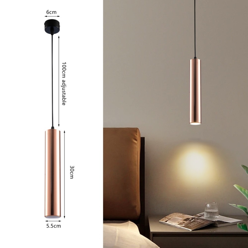 Immax NEO 08306L - Suspension sur câble PUNTO 1xGU10/9W/230V or rose