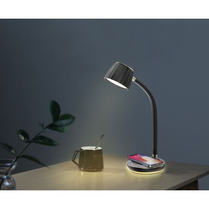 Immax NEO 08996L - Lampe de table à intensité variable avec charge sans fil PERLA LED/1,5W + LED/6W/230V 3800-4300K