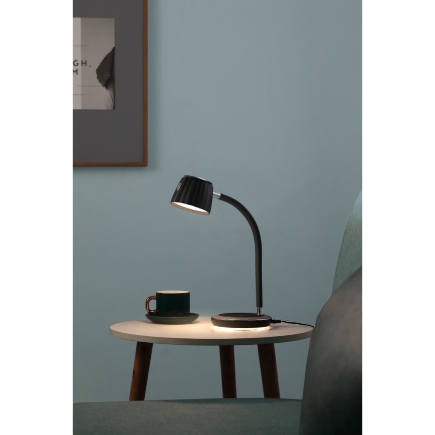 Immax NEO 08996L - Lampe de table à intensité variable avec charge sans fil PERLA LED/1,5W + LED/6W/230V 3800-4300K