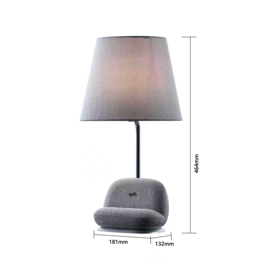 Immax NEO 09109L - Lampe de table LED dimmable avec chargeur sans fil Qi SOFA LED/6W/230V grise