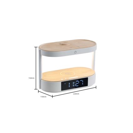 Immax NEO 09111L - Lampe de table LED dimmable avec réveil et station de recharge TRIPLE DOCK LED/1,5W/5V