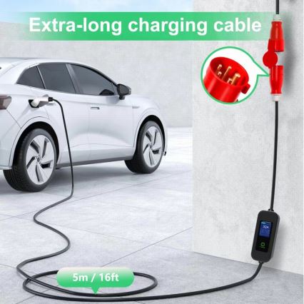 Immax - Station de charge de voyage pour voiture électrique AC Type 2 32A/380V 22kW + prise 230V 5m Wi-Fi Tuya