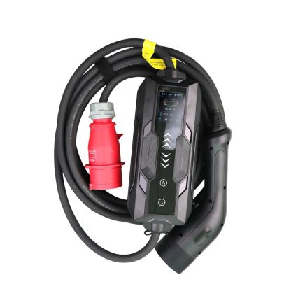 Immax - Station de charge de voyage pour voiture électrique type AC 16A/380V 11kW + prise 230V, 3,7kW 5m + étui