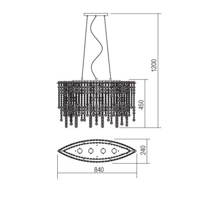 Incanti ITV POV4 10 60 - Suspension filaire en cristal TREVI 4xGU10/50W/230V