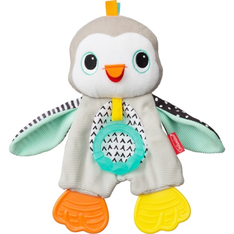 Infantino - Jouet en peluche avec anneaux de dentition pingouin