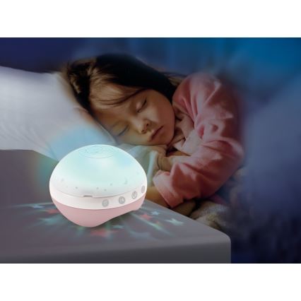 Infantino - Mobile de berceau avec mélodie et projecteur 3en1 3xAAA rose