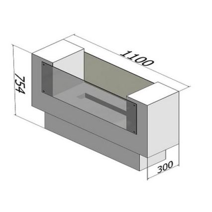 InFire - Cheminée BIO 110x75 cm 3kW bifacial