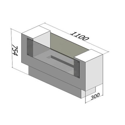 InFire - Cheminée BIO 110x75 cm 3kW bifacial