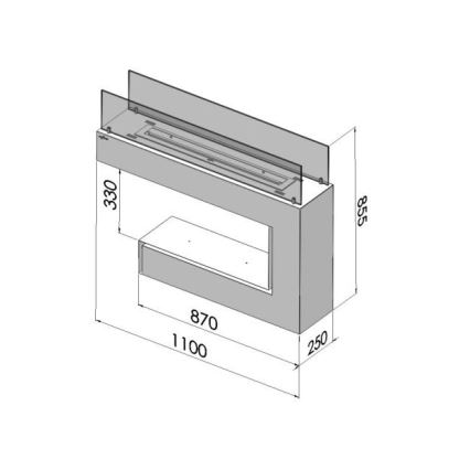 InFire - Cheminée BIO 110x85,5 cm 3kW blanche