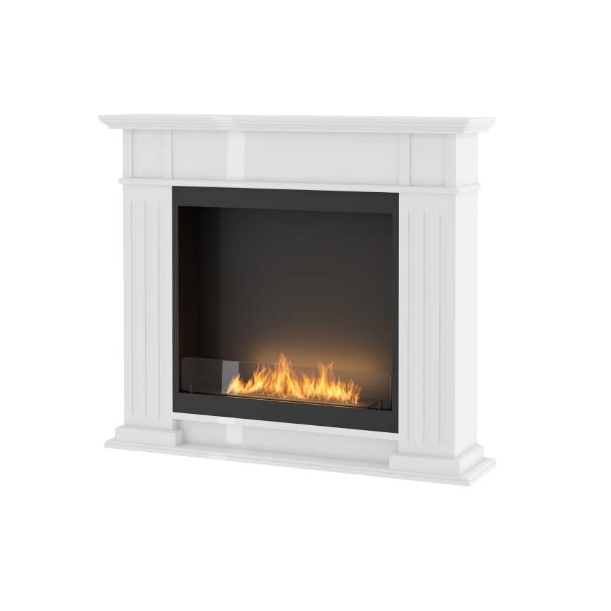 InFire - Cheminée BIO 115x100 cm 3kW blanc
