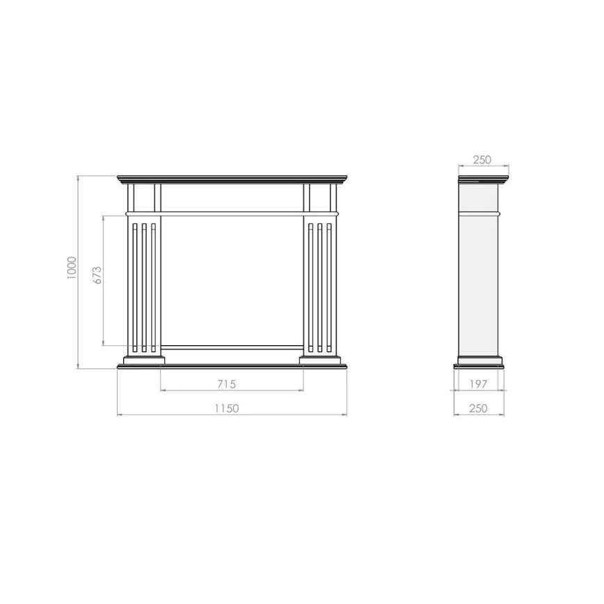 InFire - Cheminée BIO 115x100 cm 3kW blanc