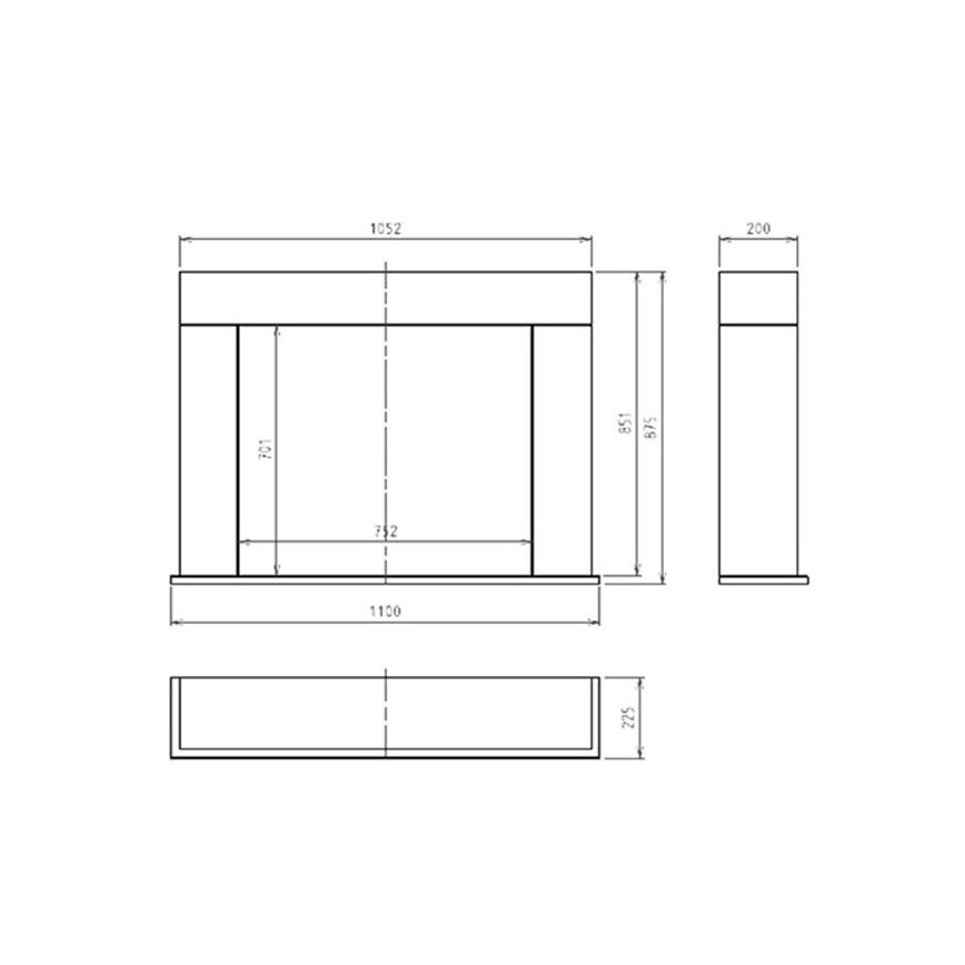 InFire - Cheminée BIO 87,5x110 cm 3kW blanc