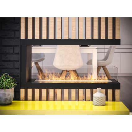 InFire - Cheminée BIO d'angle 100x50 cm 3kW bifacial