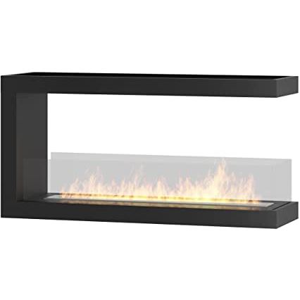 InFire - Cheminée BIO d'angle 100x50 cm 3kW bifacial