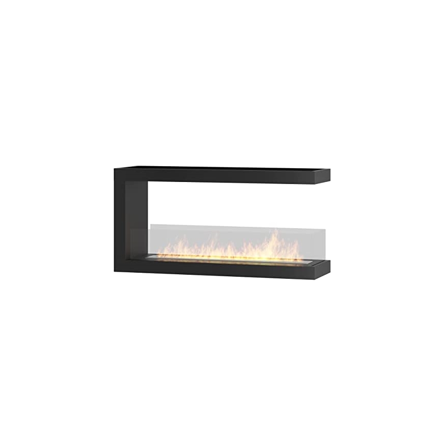 InFire - Cheminée BIO d'angle 100x50 cm 3kW bifacial