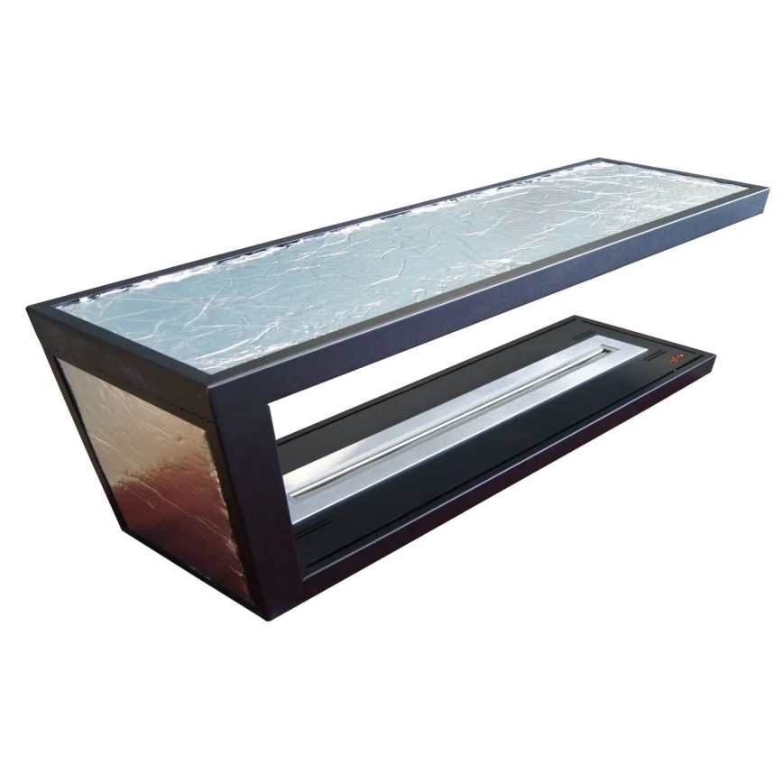 InFire - Cheminée BIO d'angle 100x50 cm 3kW bifacial
