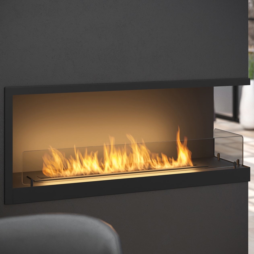 InFire - Cheminée BIO d'angle 110x45 cm 3kW noire