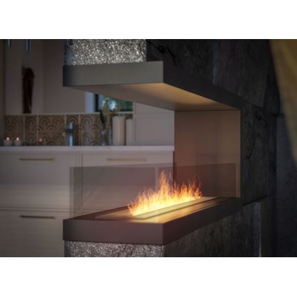InFire - Cheminée BIO d'angle 120x50 cm 3kW bifacial