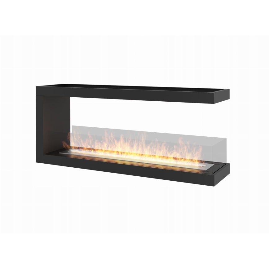 InFire - Cheminée BIO d'angle 120x50 cm 3kW bifacial