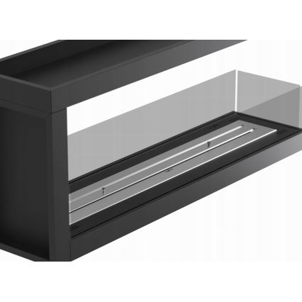 InFire - Cheminée BIO d'angle 120x50 cm 3kW bifacial