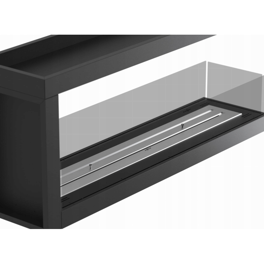 InFire - Cheminée BIO d'angle 120x50 cm 3kW bifacial