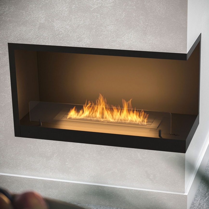 InFire - Cheminée BIO d'angle 80x45 cm 3,5kW noire