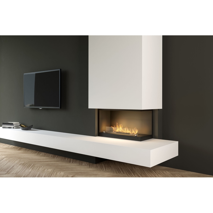 InFire - Cheminée BIO d'angle 80x45 cm 3,5kW noire
