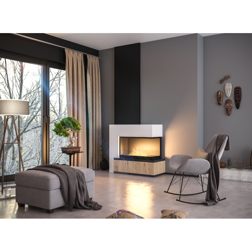 InFire - Cheminée BIO d'angle 80x45 cm 3,5kW noire