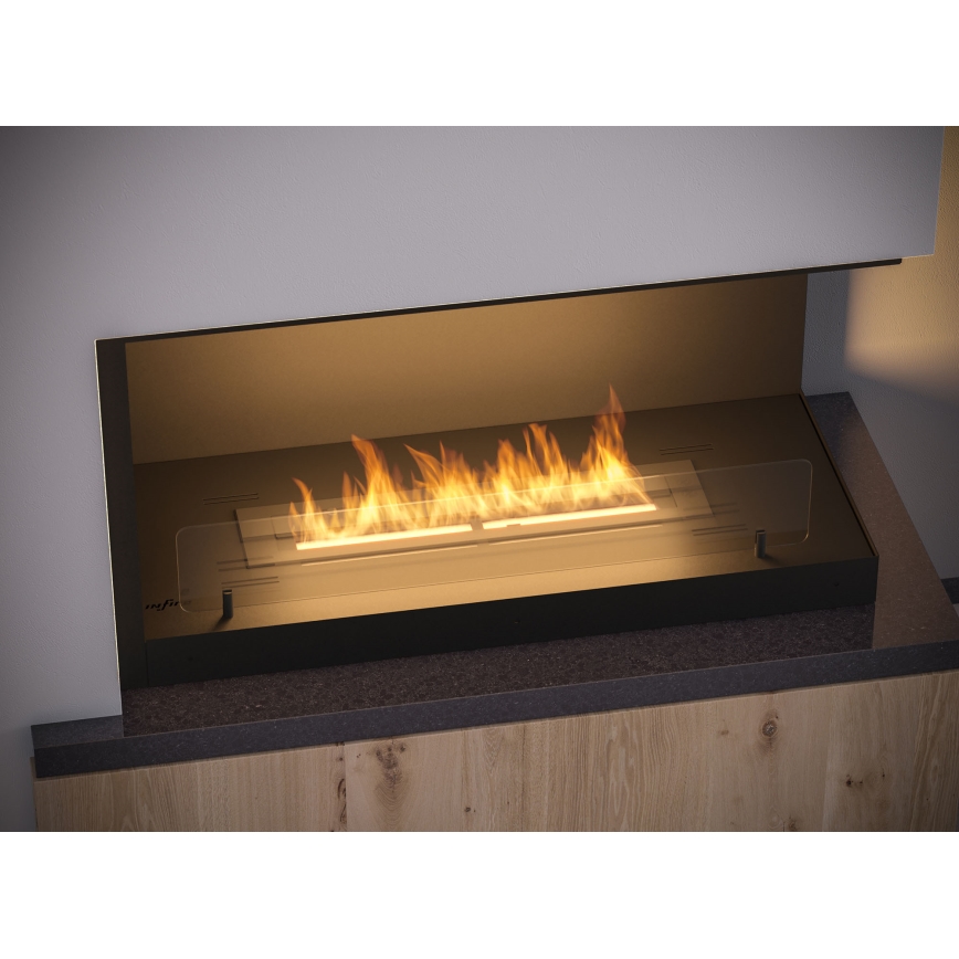 InFire - Cheminée BIO d'angle 80x45 cm 3,5kW noire